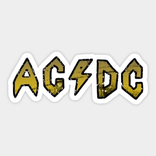 Butt-Head AC/DC Distressed - Gold Sticker